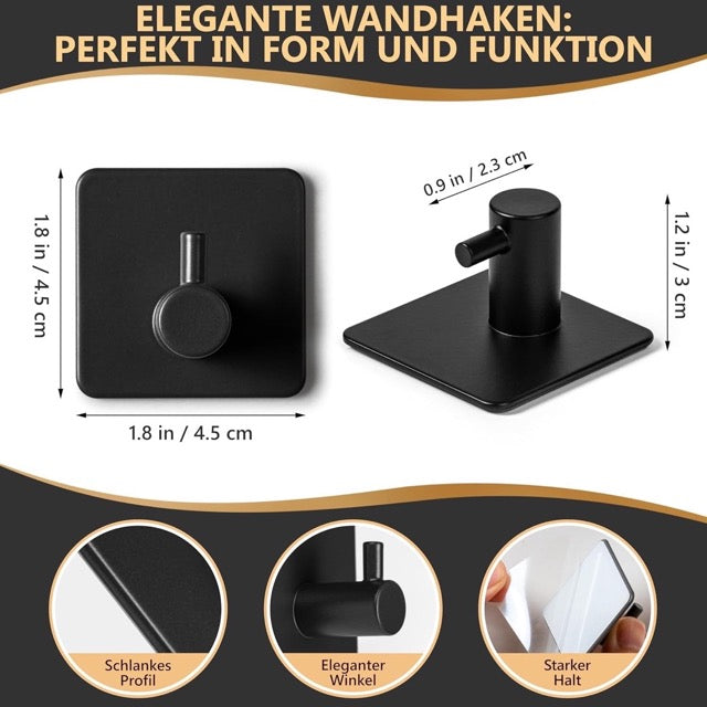 DANIHOME Handtuchhalter Schwarz ohne Bohren