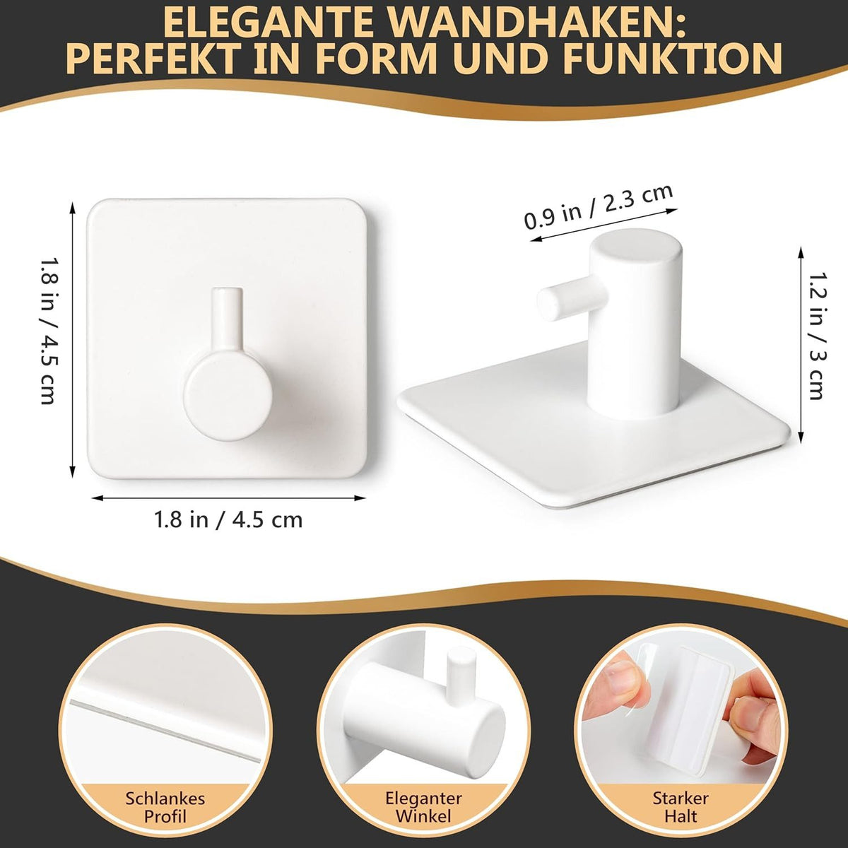DANIHOME Handtuchhalter Weiß ohne Bohren
