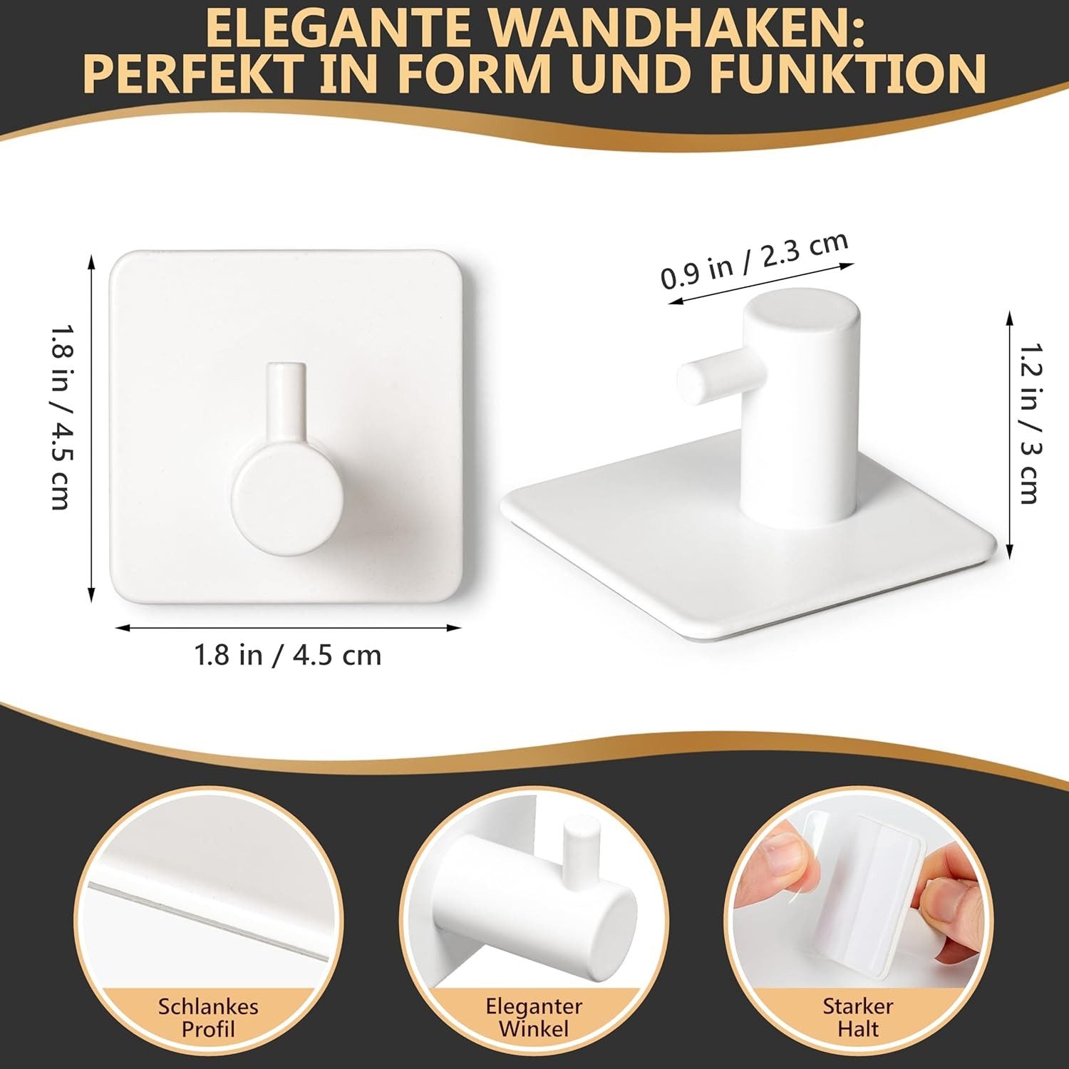DANIHOME Handtuchhalter Weiß ohne Bohren