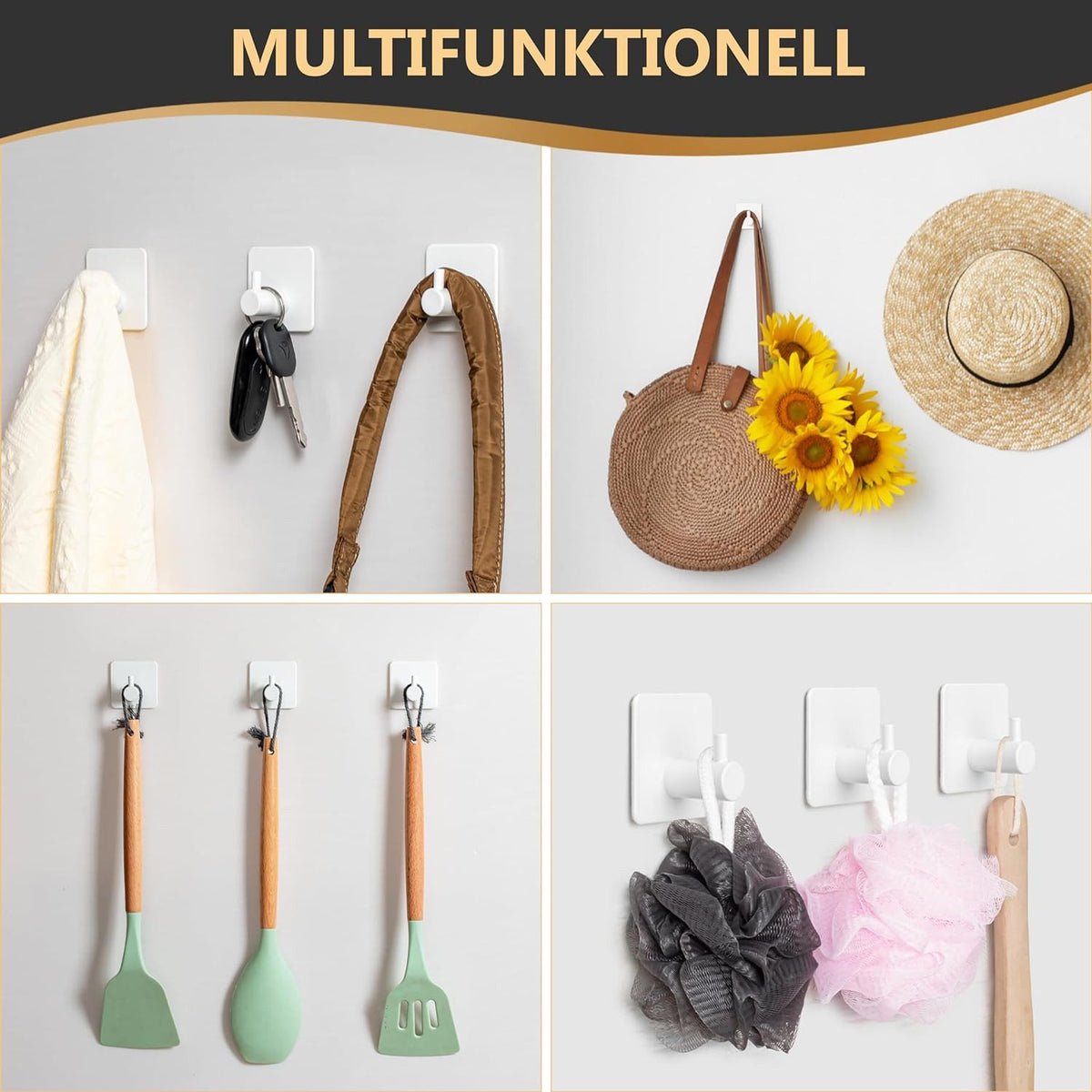 DANIHOME Handtuchhalter Weiß ohne Bohren