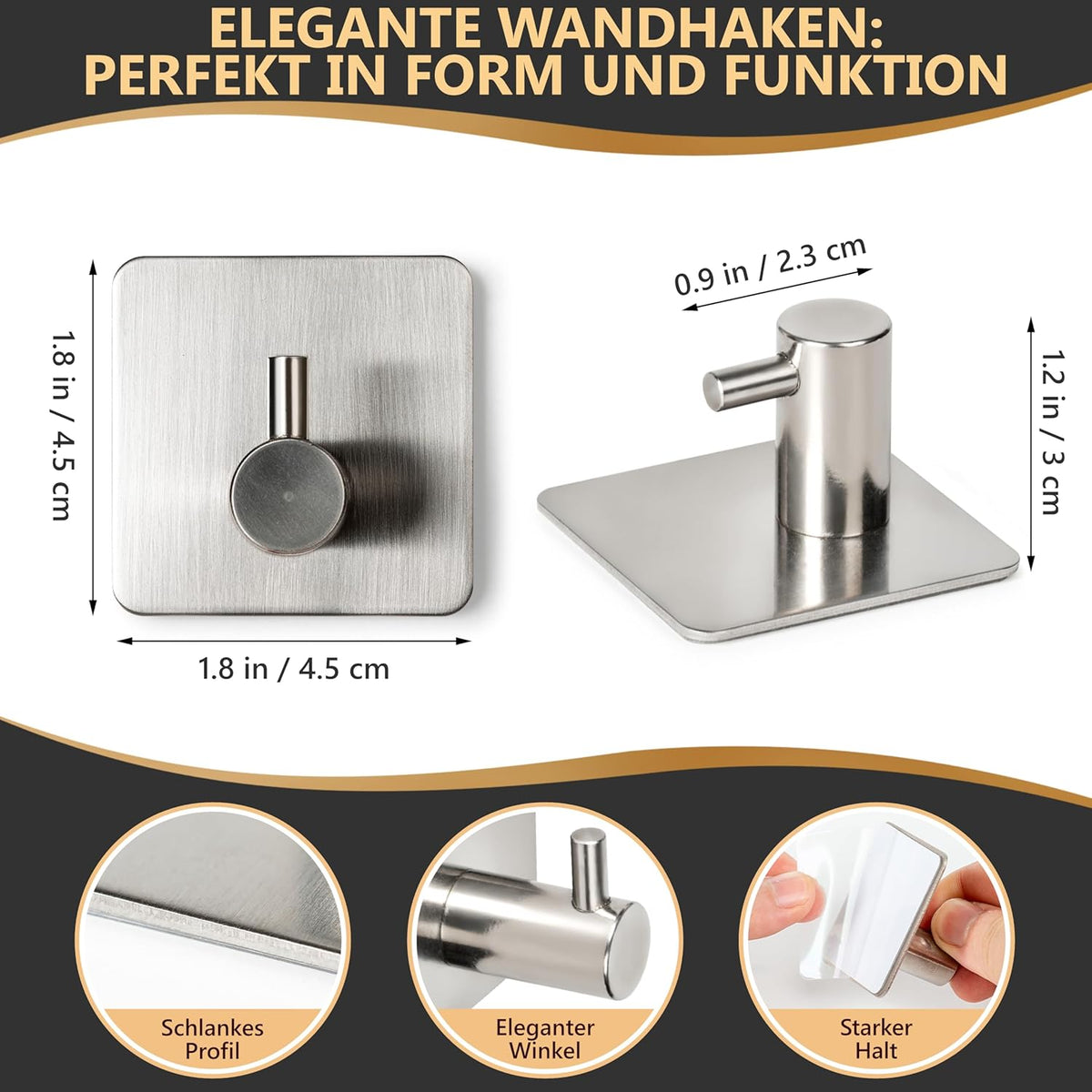DANIHOME Handtuchhalter Chrome ohne Bohren
