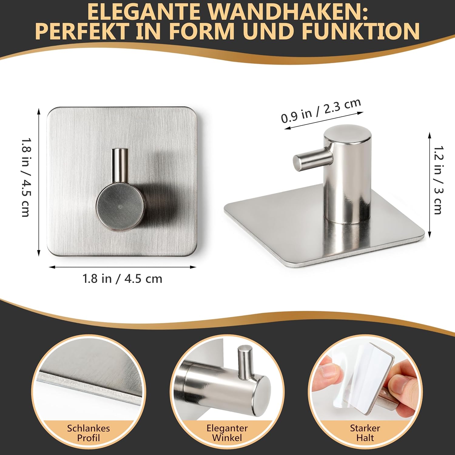 DANIHOME Handtuchhalter Chrome ohne Bohren