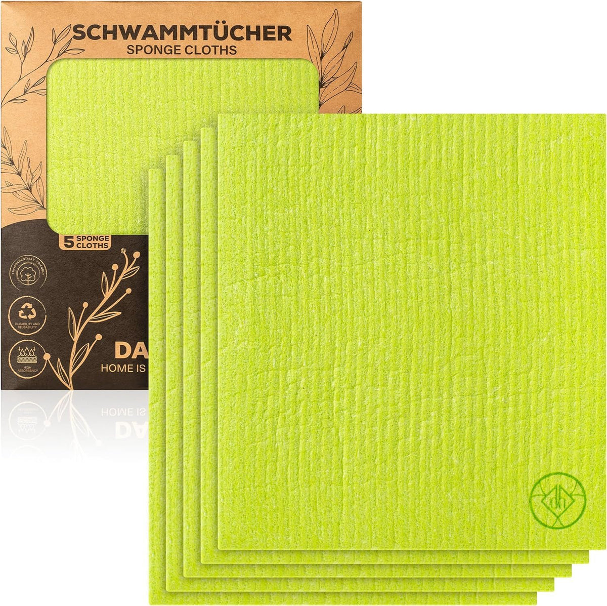 DANIHOME Schwammtücher Green 5er-Set