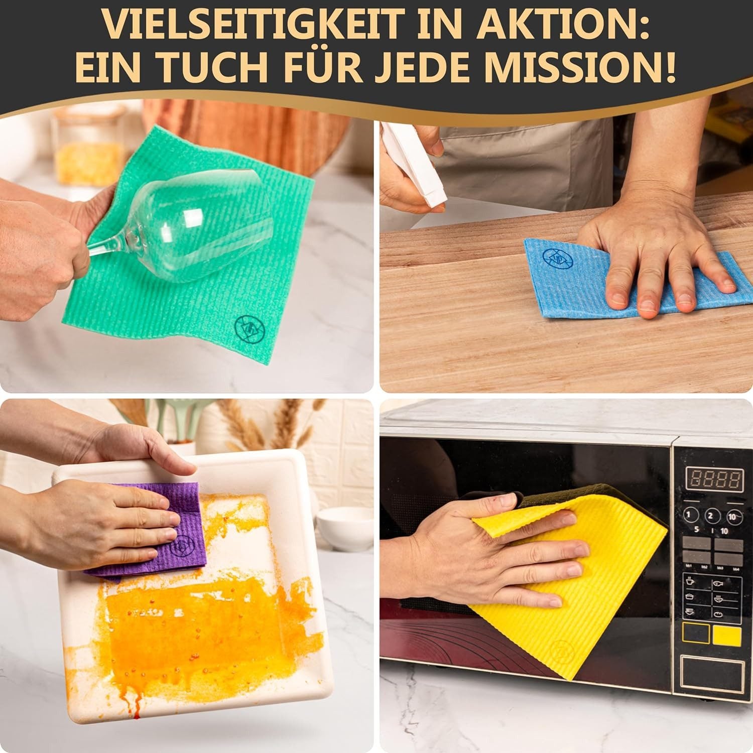 DANIHOME Schwammtücher Gelb 5er-Set