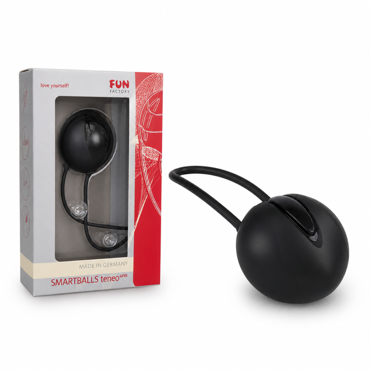 KI-generiert – Fun Factory Smartball Uno – Schwarz - Schwarz – mit Verpackung – Abbildung ähnlich