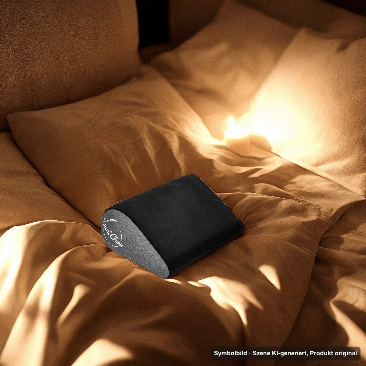DaniChou LoveLift Keilkissen am Abend bei Kerzenlicht – Symbolbild, Szene KI-generiert, Produkt original