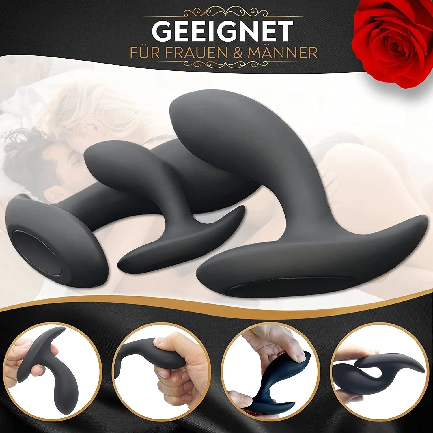 3 tlg. Analplug-Set aus Silikon - DaniChou-Store