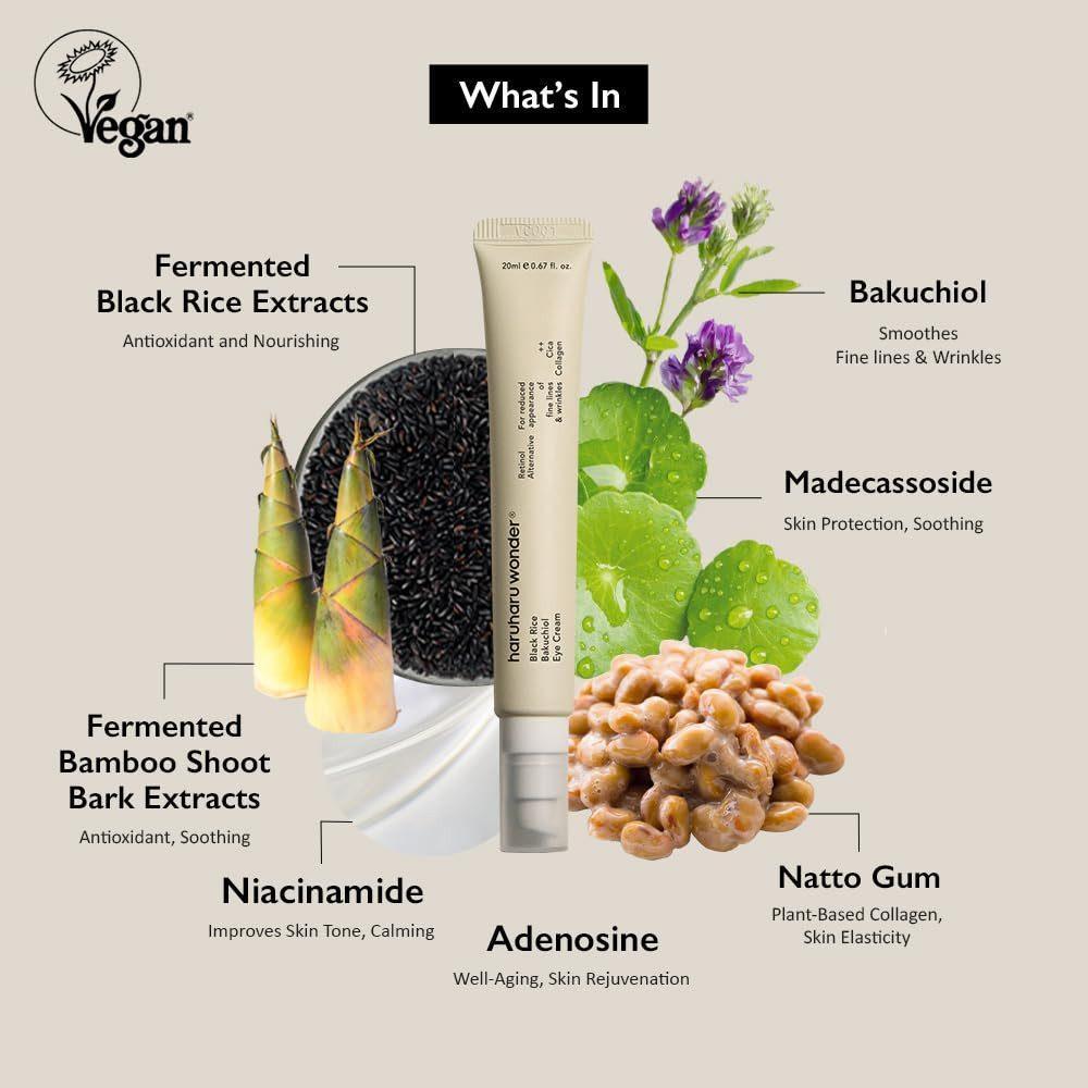 Haruharu Wonder Black Rice Bakuchiol Augencreme - Anti-Aging &amp; Augenringe Reduzierend, 20ml - DaniChou-Store