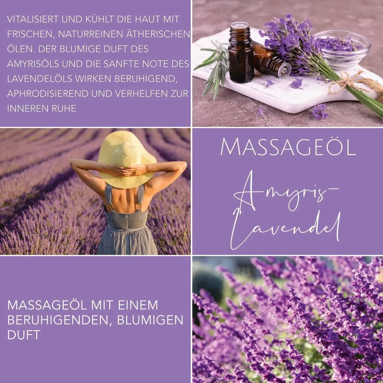 DaniChou Massageöl Amyris-Lavendel 250 ml