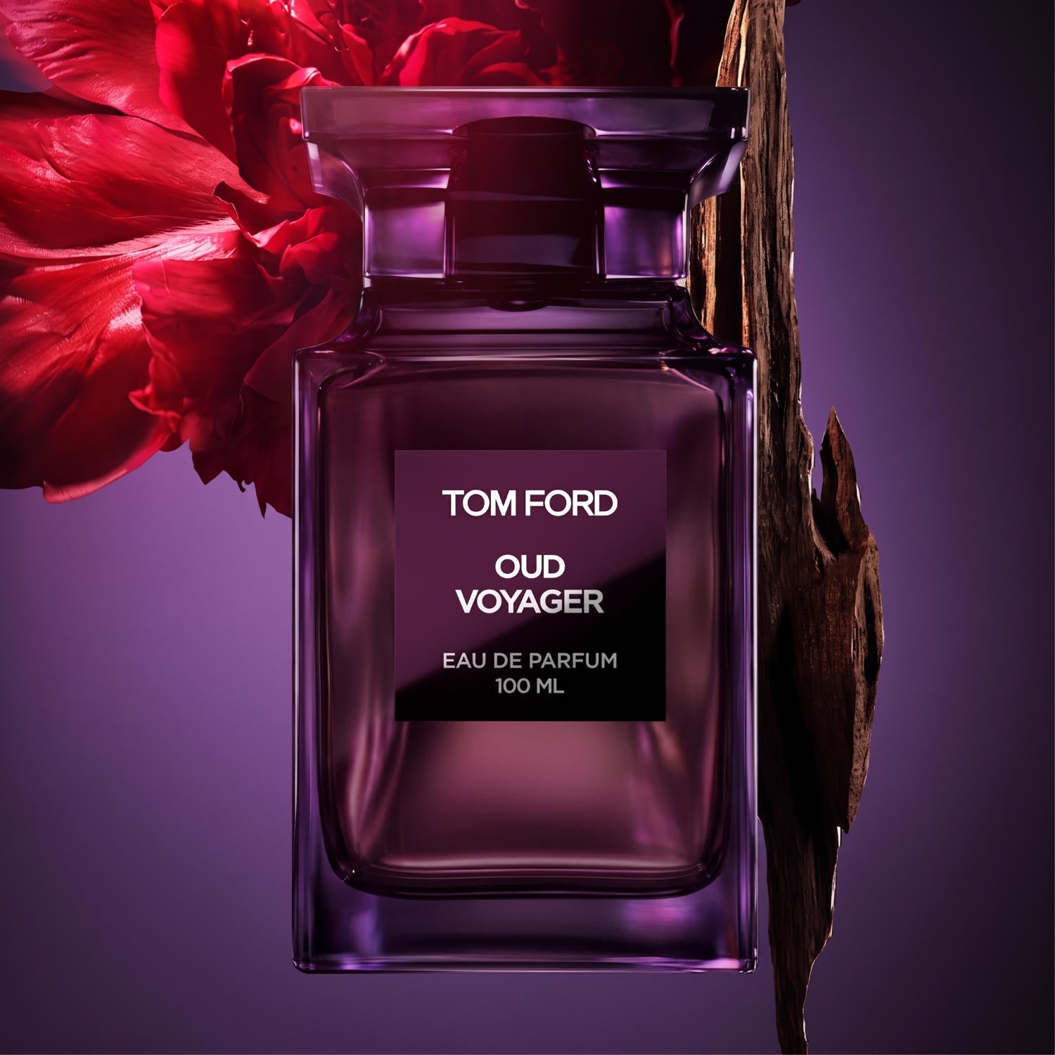 Tom Ford Oud Voyager Eau de Parfum 100 ml Unisex-Duft mit roter Pfingstrose und Oudholz